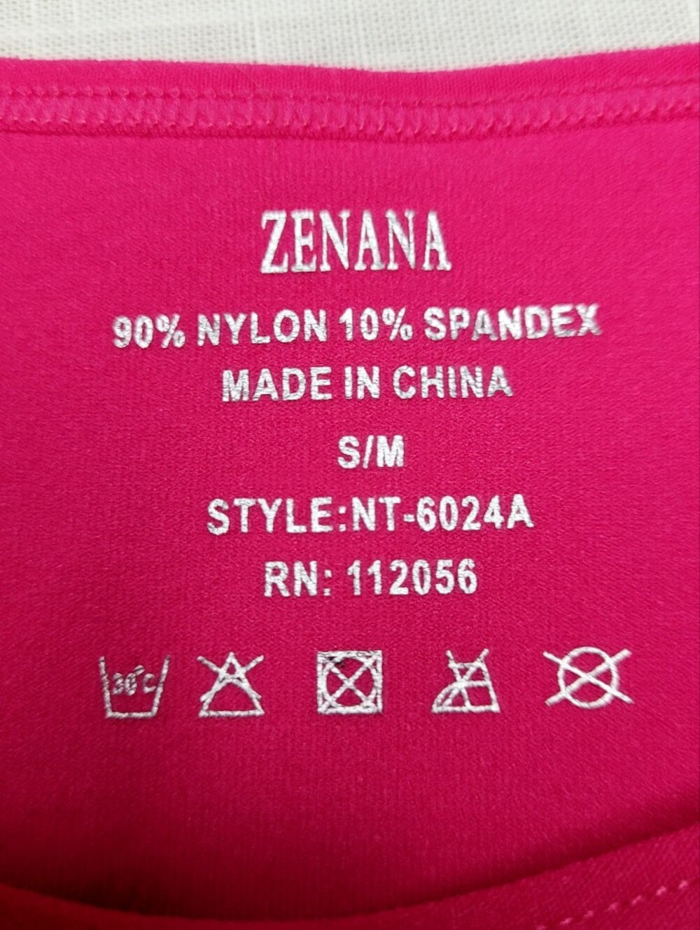 Zenana Hot Pink Seamless High Neck Crop Stretchy Tank Top S/M - Picture 2 of 2